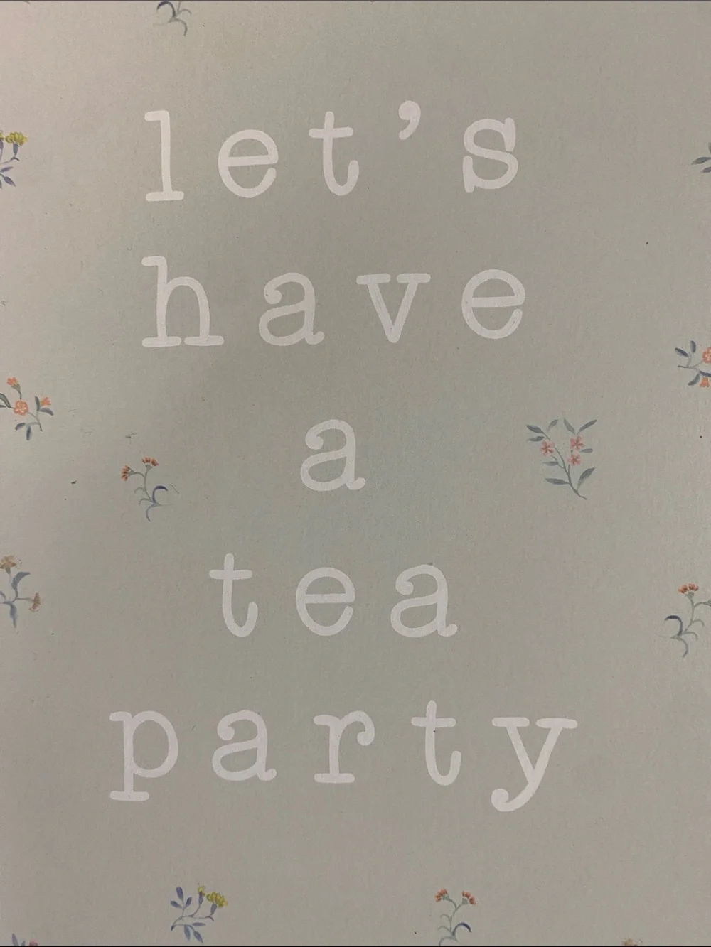 Hobby Lobby Blue Framed 'Let's Have a Tea Party' Wall Art
